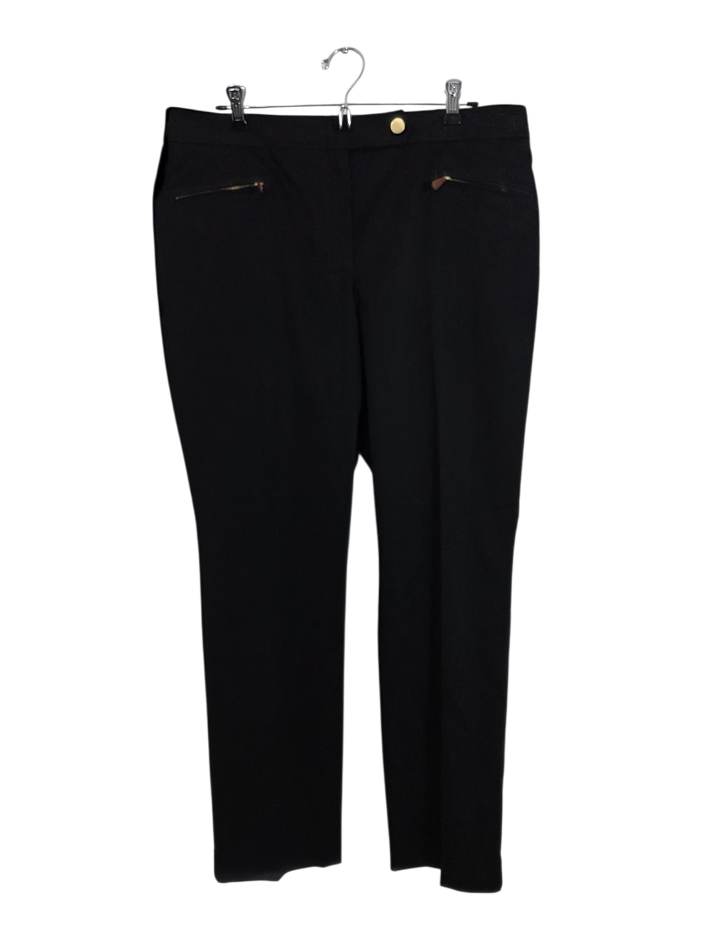 NWT Talbots Signature Pants Straight Leg Zip Pocket Dressy Black Size 12
